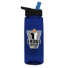 Garyline® Flair Tritan® Bottle with Flip-Straw Lid - 26 oz. - Transparent navy blue